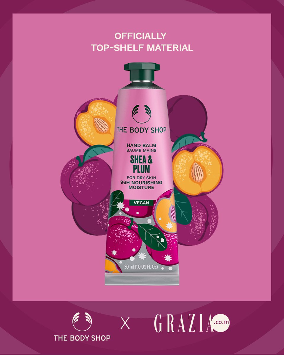TheBodyShopIND's tweet image. Our Shea and Plum Hand Balm is making news for all the right reasons🫶💜 ​

Featured in Grazia’s Weekly Edit, this limited-edition treat with CFT shea butter from Ghana and ripe plum offers up to 96 hours of hydration.

bit.ly/TW_JULYEOSS25

#HandCream #Shea #Plum #Featured