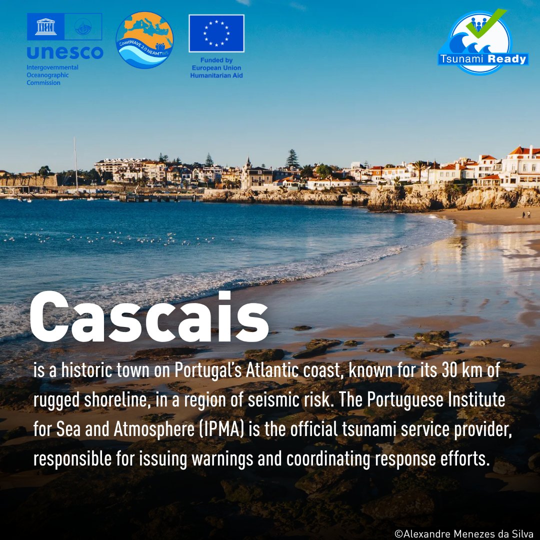 CoastWAVE Project (@coastwave_ioc) on Twitter photo ๐ต๐น Cascais: Heritage Meets Tsunami Awareness ๐
Once a royal retreat, Cascais now strengthens tsunami preparedness along Portugalโs Atlantic coast with IPMA leading early warning efforts. ๐๏ธ
#TsunamiReady #UNESCOIOC #DisasterPreparedness <a href="/eu_echo/">EU Civil Protection & Humanitarian Aid ๐ช๐บ</a> <a href="/IocUnesco/">UNESCO Ocean</a> <a href="/CMCascais/">Cรขmara Municipal de Cascais</a> ๐ต๐น Cascais: Heritage Meets Tsunami Awareness ๐
Once a royal retreat, Cascais now strengthens tsunami preparedness along Portugalโs Atlantic coast with IPMA leading early warning efforts. ๐๏ธ
#TsunamiReady #UNESCOIOC #DisasterPreparedness <a href="/eu_echo/">EU Civil Protection & Humanitarian Aid ๐ช๐บ</a> <a href="/IocUnesco/">UNESCO Ocean</a> <a href="/CMCascais/">Cรขmara Municipal de Cascais</a>