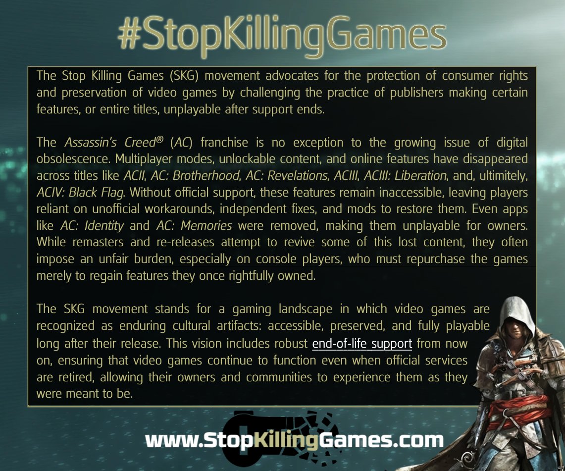 #StopKillingGames
Consider signing.
Let's make history!

🇪🇺 EU: eci.ec.europa.eu/045/public/

🇬🇧 UK: petition.parliament.uk/petitions/7020…