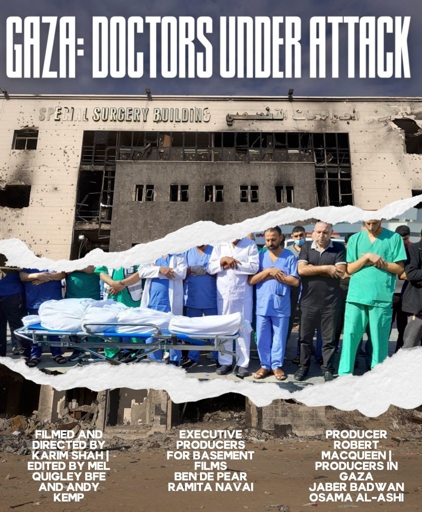 psycstar's tweet image. Urging everyone to watch Gaza: Doctors Under Attack on @Channel4. This is real life ongoing horror. Our political leaders seem to be incapable or unwilling to stop this, but those of us with humanity won't turn away from the brutal injustice. Please watch: channel4.com/programmes/gaz…