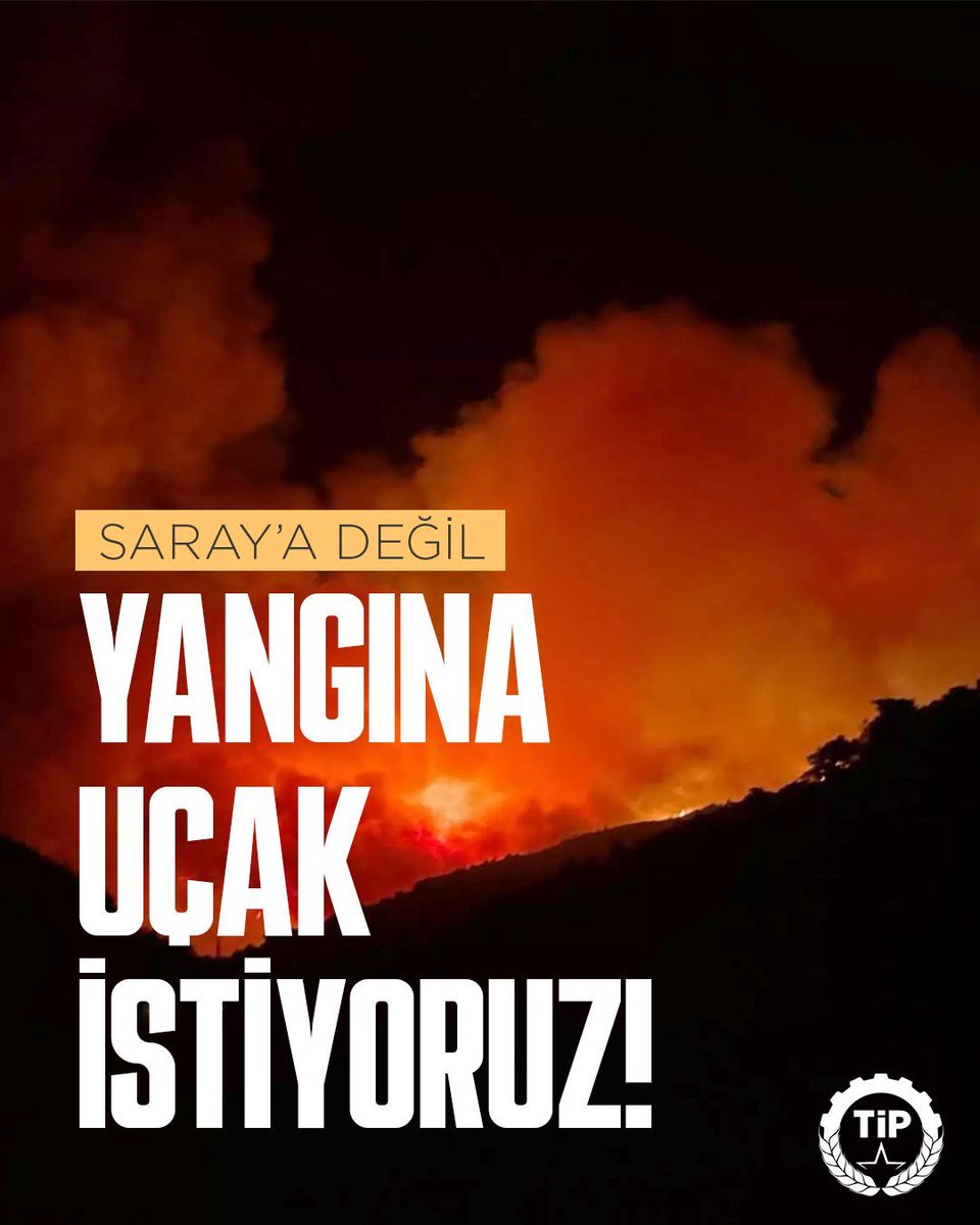 tipgenelmerkezz's tweet photo. Yıllardır orman yangınlarına karşı önlem almayan Saray Rejimi, felaketleri doğal afet diyerek geçiştiriyor. Son olarak İzmir'de acı biçimde tanık olduğumuz üzere halkımız, doğamız ve canlı dostlarımız yangınlardan zarar görüyor.

Saray için değil, yangınlar için uçak istiyoruz! https://t.co/XpmvBoA2g9
