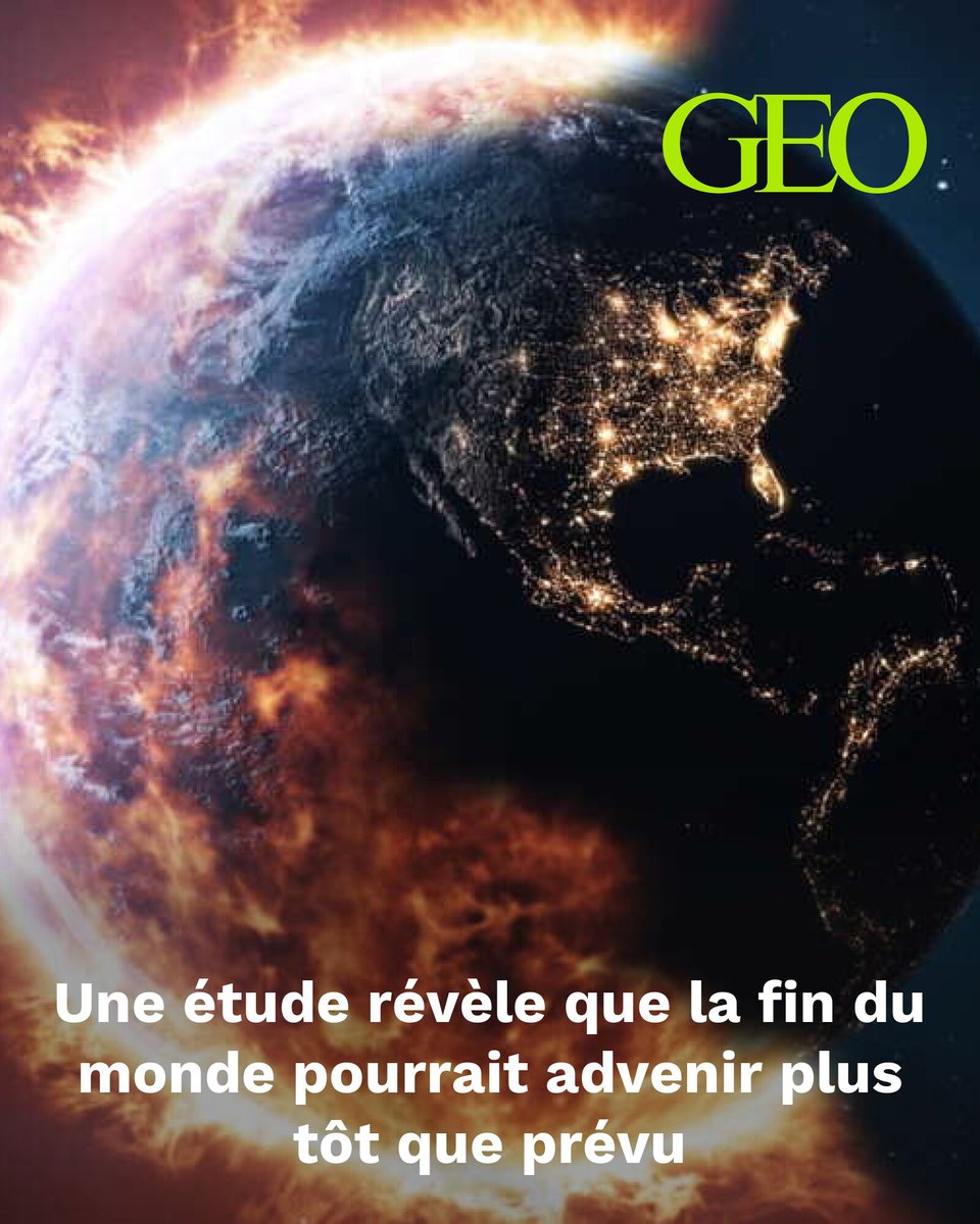 Une étude révèle que la fin du monde pourrait advenir plus tôt que prévu
➡️ l.geo.fr/tRA