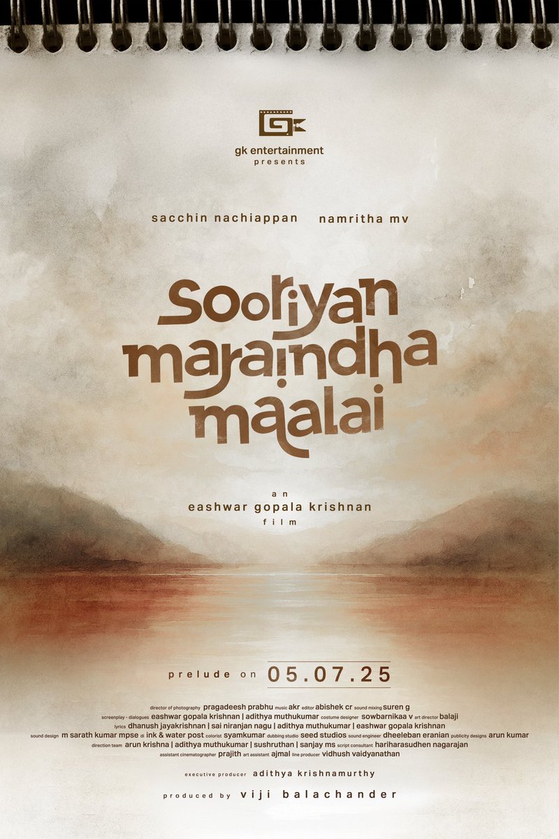 In the stillness of dusk… something lingers… Not made, but felt - This one’s straight from the heart for y’all ! Happy to unveil the title of my next - “Sooriyan Maraindha Maalai”
<a href="/namritha_mv/">Namritha MV</a> <a href="/sayHitoPraga/">Pragadeesh Prabhu</a> <a href="/editorAbishek/">Abishek</a> <a href="/muthuwu/">Muthu (He/Him)</a> <a href="/theactualakr/">AKR</a> <a href="/harinag91/">Hari</a> <a href="/vidhusheditor/">Vidhush Vaidyanathan</a>