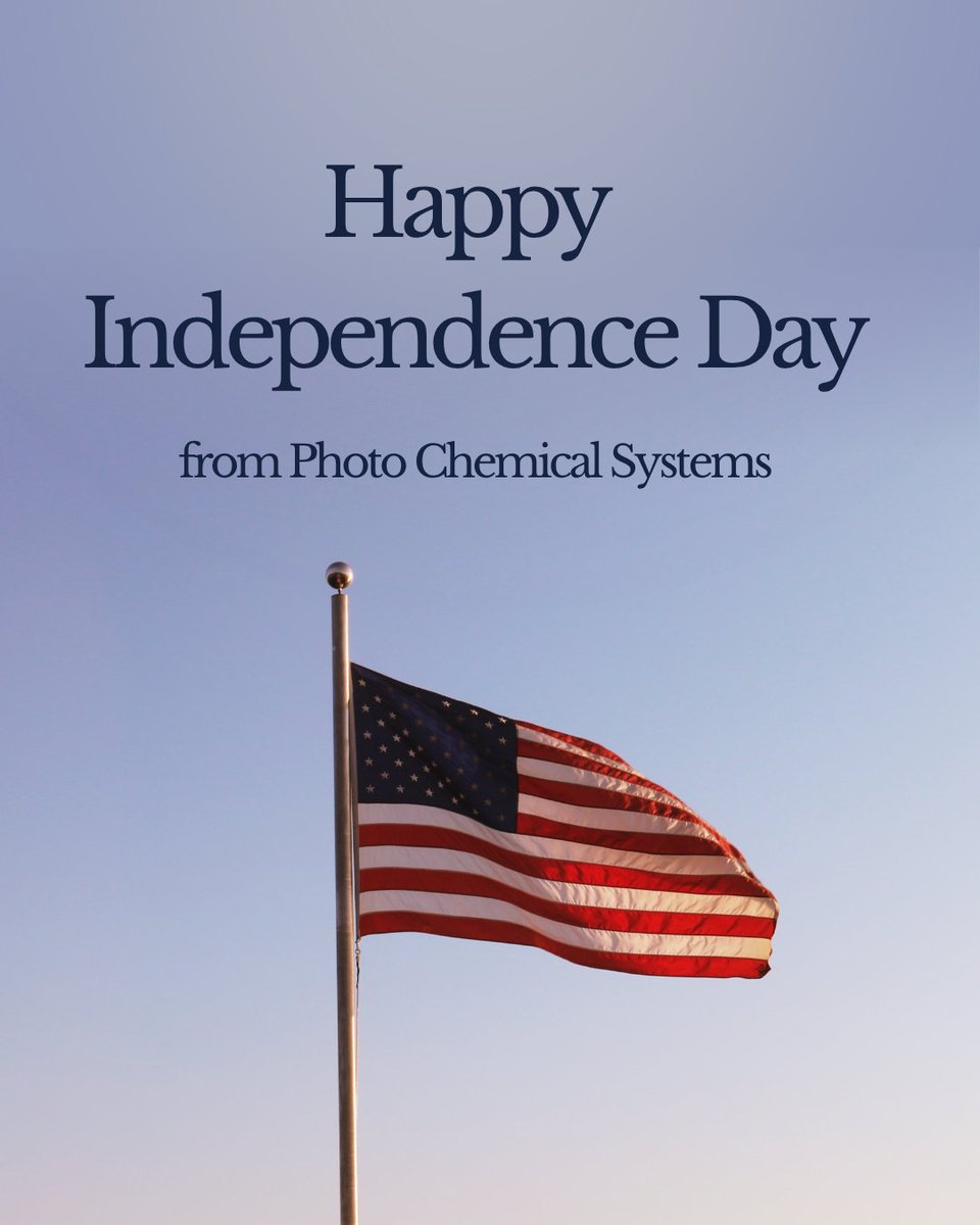PhotoChemicalNC's tweet photo. Happy 4th of July from Photo Chemical Systems! 

Our offices will be closed for the holiday on Friday, 7/4 and we will return with normal hours on Monday, 7/7. https://t.co/eFmrLM8yDY