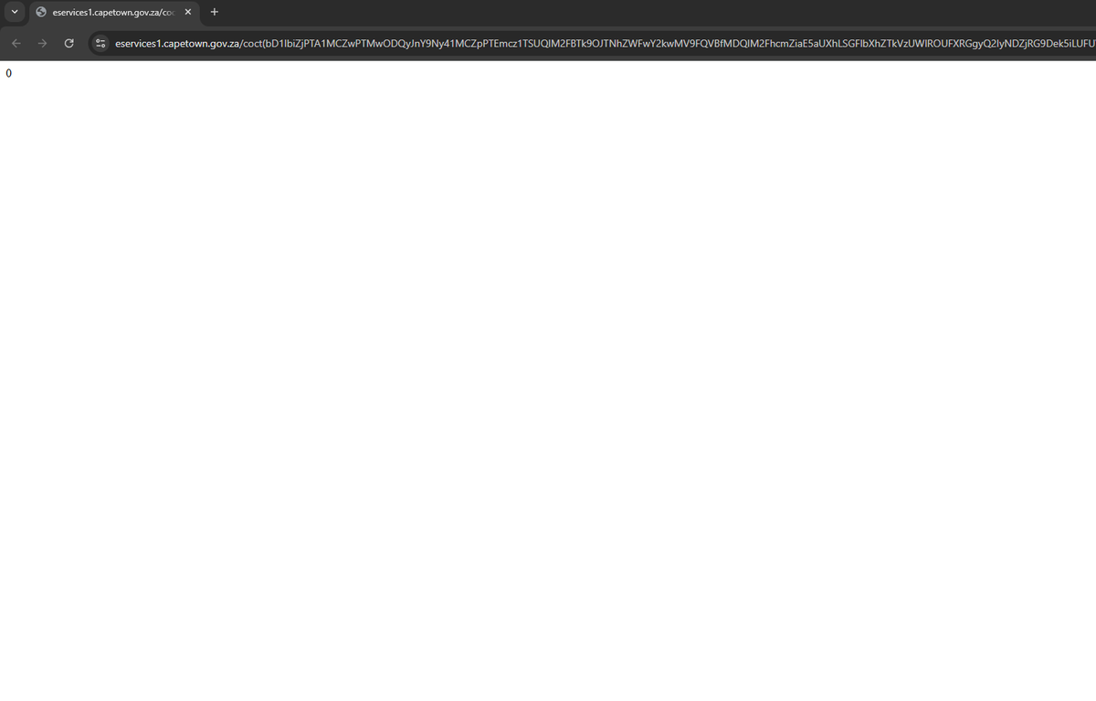 ๐ก๐ ๐ก๐ ๐ธ๐ ๐ฆ๐ ยฎโ (@recon1_za) on Twitter photo Yeah I've tried that on the e-services portal <a href="/CityofCT/">City of Cape Town</a>
As with most government websites linked to their dodgy IT tenders, it's obviously not working. Yeah I've tried that on the e-services portal <a href="/CityofCT/">City of Cape Town</a>
As with most government websites linked to their dodgy IT tenders, it's obviously not working.