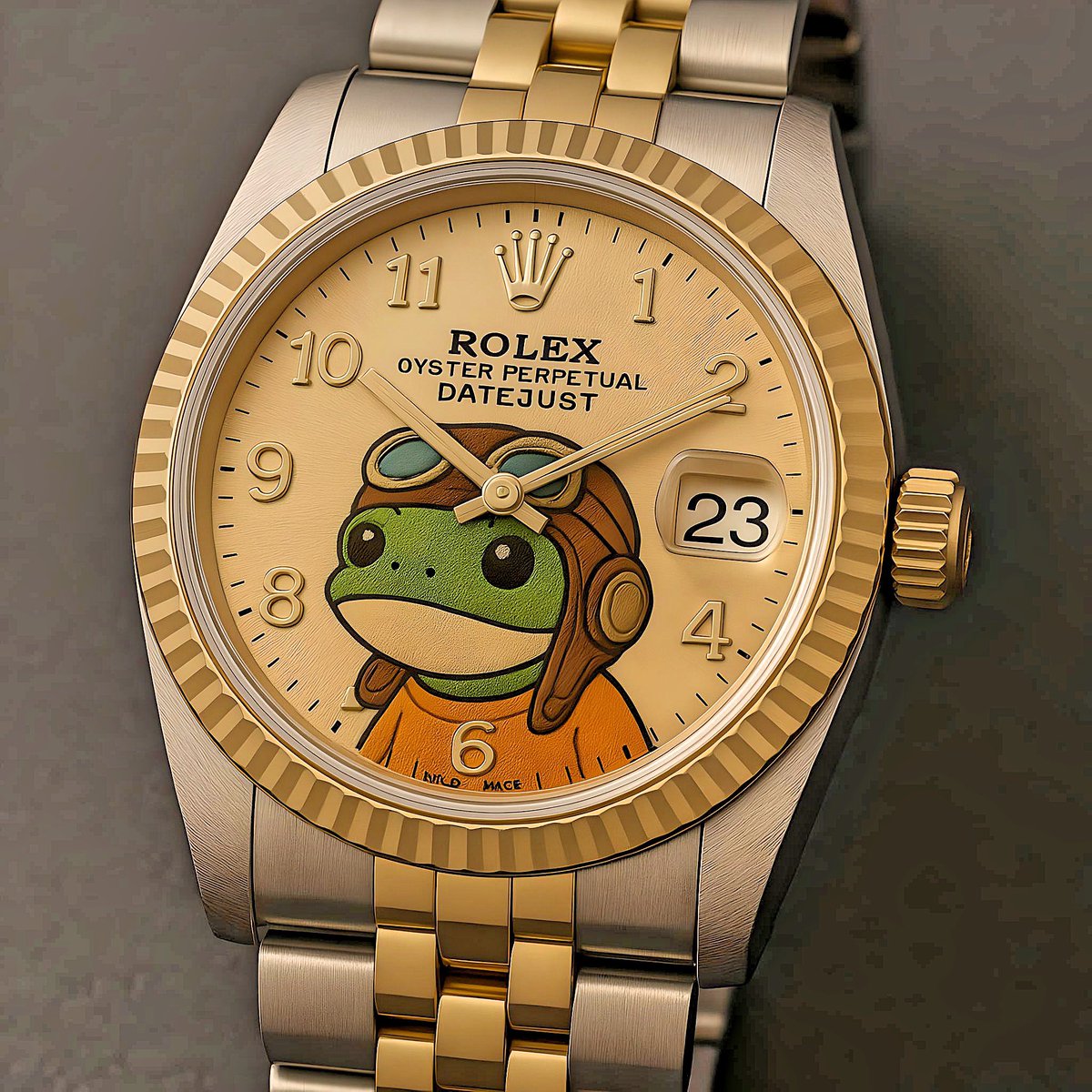 AI_CryptoMeta's tweet photo. ๐ฐ๏ธ Just dropped: Rolex x $NITRO
Because meme time is always right on time.
โณ Precision meets personality โ pilot-tested, frog-approved.
๐ Only 100 made. Not for sale. Just flex.
๐
Datejust? Nahโฆ itโs Destiny Time.
#NITRO #Rolex #CryptoFlex #TimeToSend #MemeLuxury #FrogWatch #ETHElite #PilotVibes #WristCheck