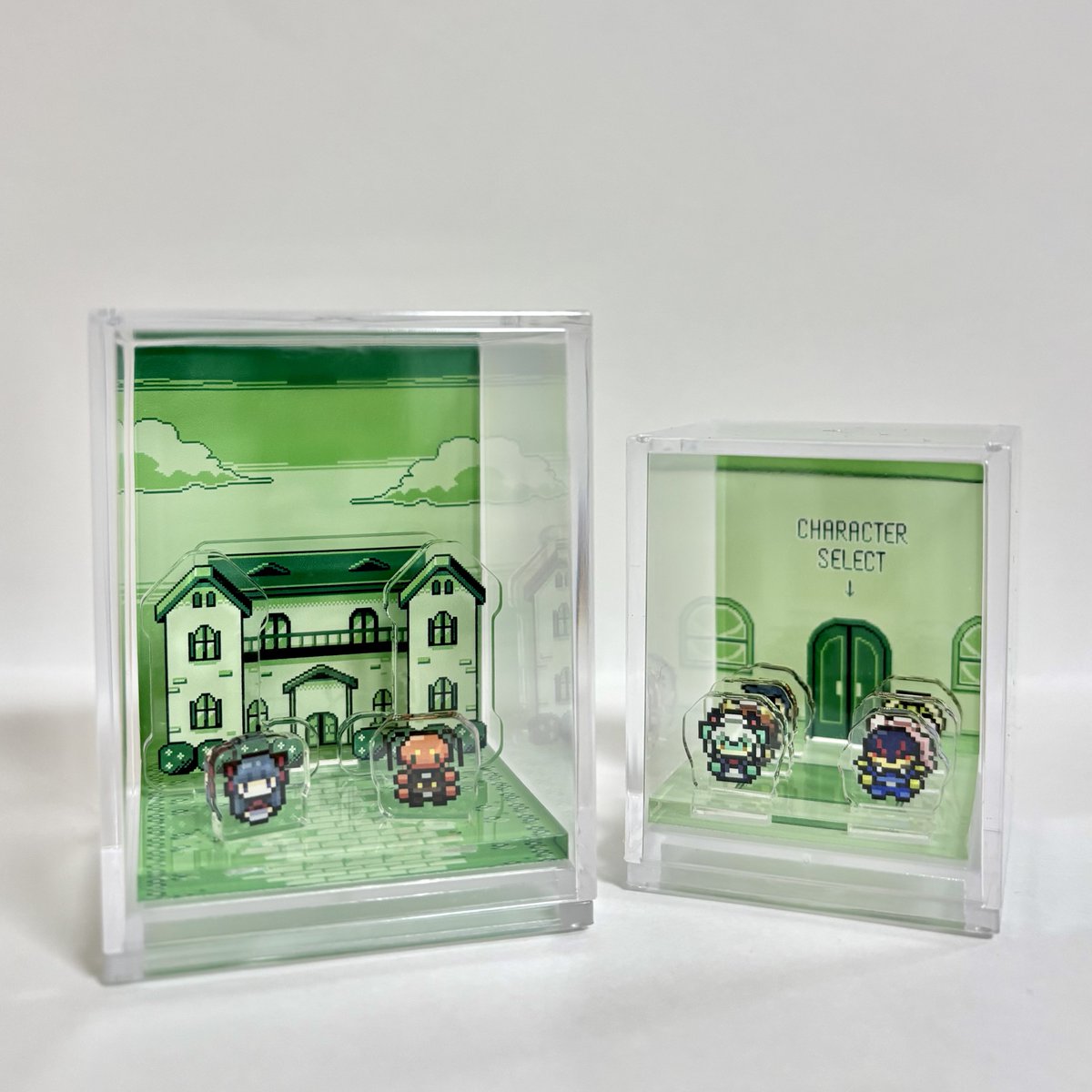 100均の小さなケースに合わせてアクリルジオラマ作っておられるのを見て、いいな〜！となり自分も参考に作らせて頂きました…！
発色が綺麗！サイズもピッタリ！

制作はネストグラフィックスさん(<a href="/nest_graphics/">ネストグラフィックス</a>)です、ありがとうございました！