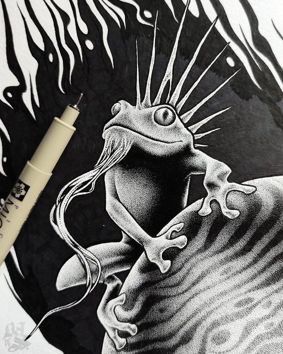 "Jovian Hop" inks.. .  .
#penandink #art #illustration