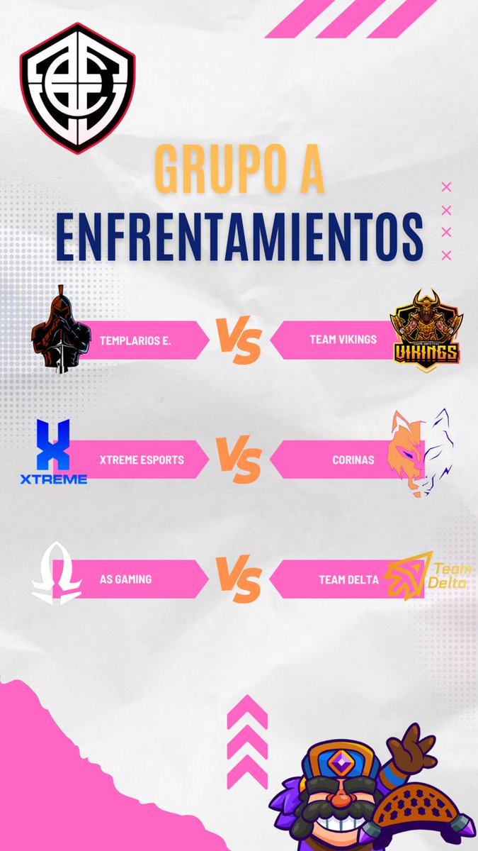 Israel (@israelguapito) on Twitter photo 'Enfrentamientos #GrupoA
Tenemos los primeros enfrentamientos de esta jornada 🐝
🍄<a href="/TemplariosEGS/">Templarios Esports</a> VS <a href="/TeamVikings_CR/">VIKINGS</a>
🍄<a href="/Xtreme_Teamtbd/">Xtreme Esports</a> VS <a href="/CorinasCS/">Corinas</a>
🍄<a href="/_AS_Gaming/">AS Gaming 💫</a> VS <a href="/TDelta_CR/">Team Delta (Δ)</a>
Tenemos a los subcampeones en este grupo, será que en esta edicion logran el campeonato 🤠🐝 'Enfrentamientos #GrupoA
Tenemos los primeros enfrentamientos de esta jornada 🐝
🍄<a href="/TemplariosEGS/">Templarios Esports</a> VS <a href="/TeamVikings_CR/">VIKINGS</a>
🍄<a href="/Xtreme_Teamtbd/">Xtreme Esports</a> VS <a href="/CorinasCS/">Corinas</a>
🍄<a href="/_AS_Gaming/">AS Gaming 💫</a> VS <a href="/TDelta_CR/">Team Delta (Δ)</a>
Tenemos a los subcampeones en este grupo, será que en esta edicion logran el campeonato 🤠🐝