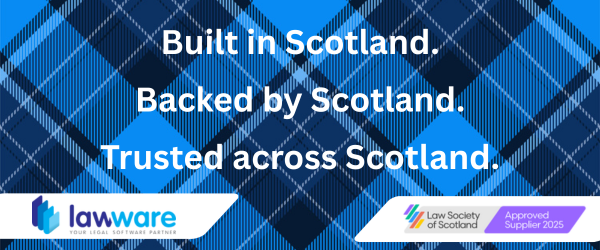 LawWare - Scotland’s Trusted Legal Software Partner
LawWare is the all-in-one accounts and case management designed specifically for the Scottish legal market. 
E: kenny.mckie@lawware.co.uk
T: 0345 2020 578
Contact us: lnkd.in/eV_nB2Sb