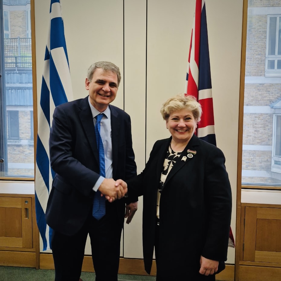 Greece in UK (@greeceinuk) on Twitter photo Good meeting yday between Amb Yannis Tsaousis and 🇬🇧 <a href="/CommonsForeign/">Foreign Affairs Committee</a> Chair <a href="/EmilyThornberry/">Emily Thornberry</a>
They discussed the importance of further deepening 🇬🇷🇬🇧 ties, building on our longstanding friendship & partnership, and exchanged views on key regional & global issues of mutual concern Good meeting yday between Amb Yannis Tsaousis and 🇬🇧 <a href="/CommonsForeign/">Foreign Affairs Committee</a> Chair <a href="/EmilyThornberry/">Emily Thornberry</a>
They discussed the importance of further deepening 🇬🇷🇬🇧 ties, building on our longstanding friendship & partnership, and exchanged views on key regional & global issues of mutual concern