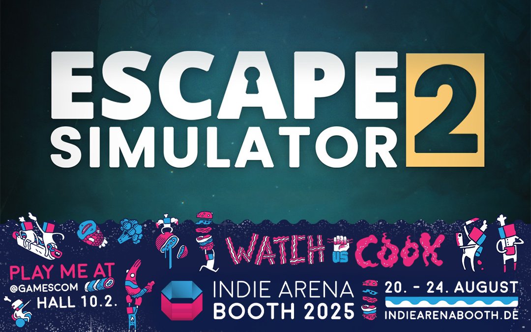 This year Escape Simulator 2 will be a part of the world's largest Indie exhibition <a href="/IndieArenaBooth/">Indie Arena Booth</a> at <a href="/gamescom/">gamescom</a> ! 
Watch us cook!👨‍🍳