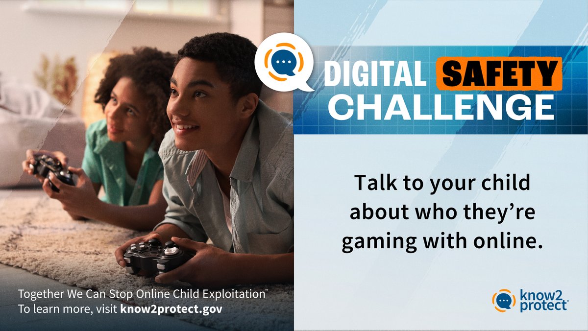 Know2Protect's tweet image. Online games are popular hangout spots for kids. While you might see it as just “screen time,” they may see it as a place for connection, competition and conversation. Talk to them about who they’re playing with, what they’re chatting about and how to set #DigitalBoundaries so…