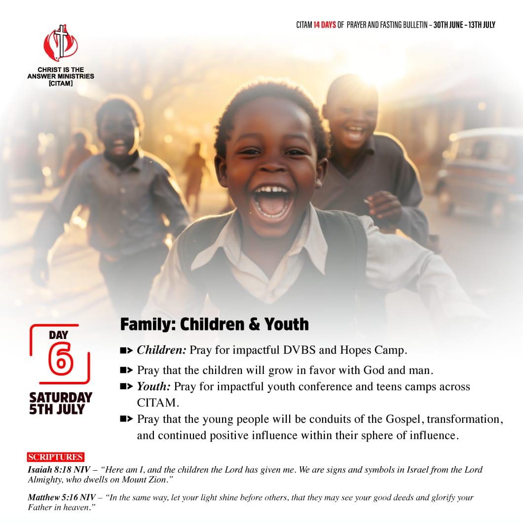 CITAMKE's tweet photo. FAMILY: Children & Youth
We pray for the rising generation, that they may be filled with light and truth, so that God receives the glory
Isaiah 8:18
Matthew 5:16
#childrenareagiftfromGod #HolyGeneration #InStepWithTheSpirit https://t.co/fQfIEUpB6b