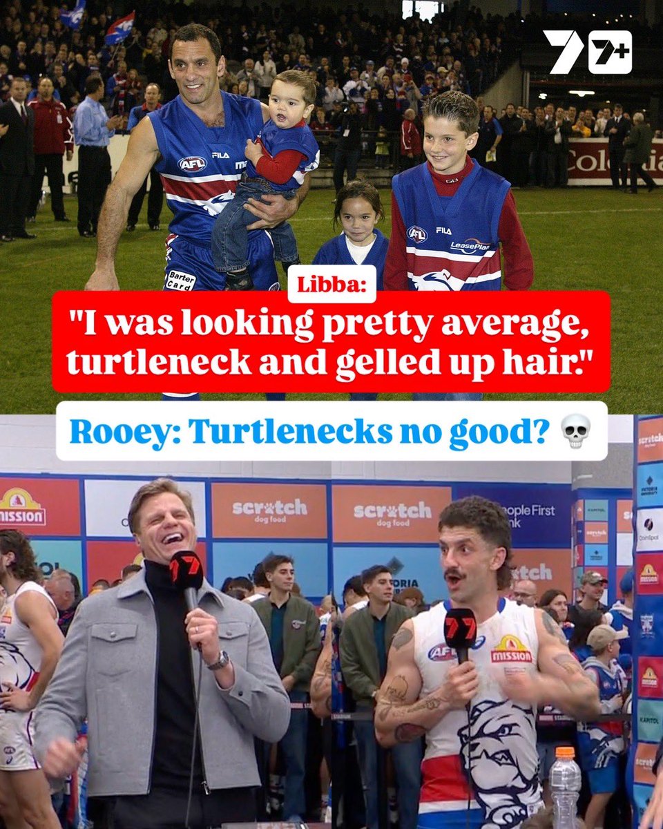 7AFL's tweet photo. Rooey caught a Libba stray 😂

#AFLNorthDogs https://t.co/K41qHd2bzQ
