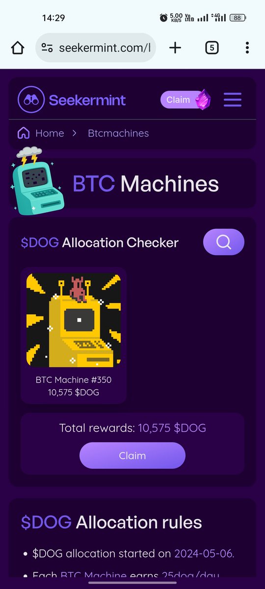 mekamran's tweet image. My BTC Machine gives me 25 $dog daily. What's ur #ordinals project providing you 🕵️
Next is $BBALLS airdrop for machine holders by @FattyBballs
@btcordinal