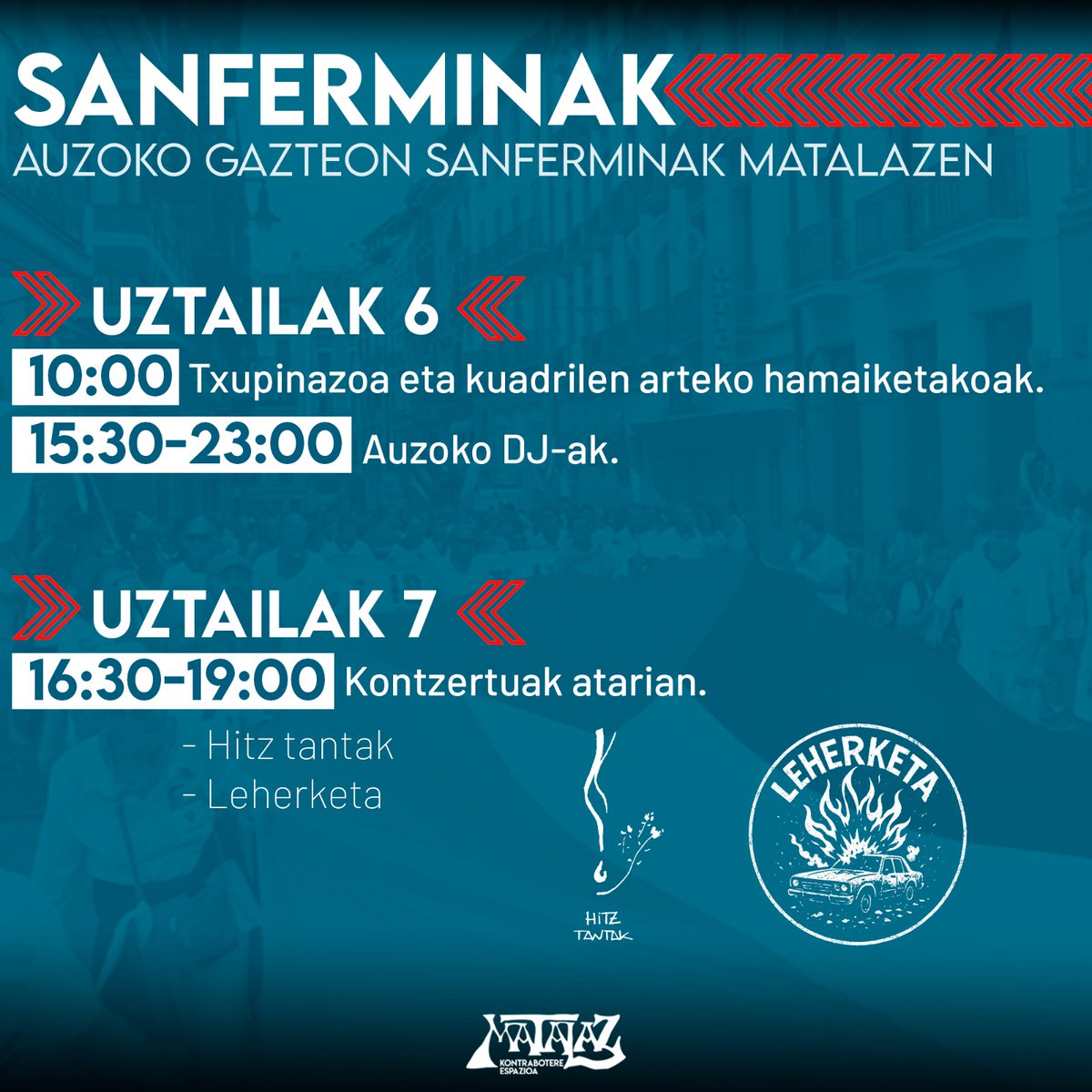 Aurten ere auzoko gazteontzakp espazioa eskainiko dugu. Animatuu eta pasatu Matalazetik!!