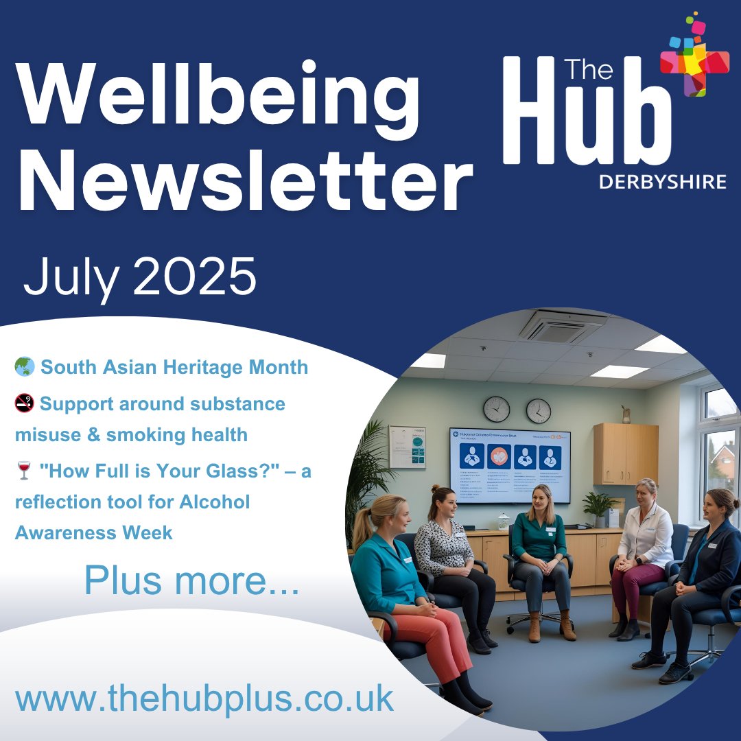 The July Hub Plus Wellbeing Newsletter is here!

This month we’re exploring:

🌏 South Asian Heritage Month

🚭 Substance misuse &amp; smoking health

🍷 Alcohol Awareness Week: "How Full is Your Glass?

👉 Check it out here: 
thehubplus.co.uk/wellbeing-news…
