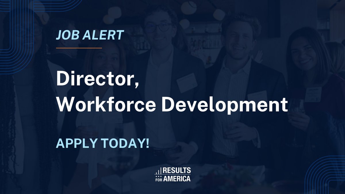 Results4America's tweet image. Are you passionate about helping state and local government #workforce leaders invest taxpayer dollars in #whatworks through #evidencebased budgeting, procurement and grantmaking? 

Apply today to our Director of Workforce Development position here:
results4america.org/careers/