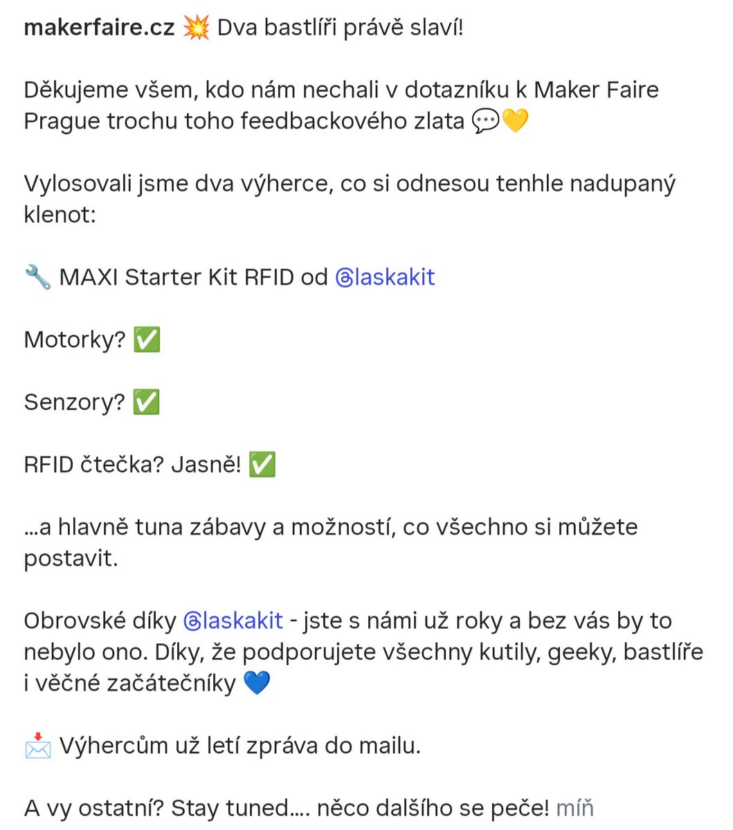 Děkujeme, že můžeme bastlit s vámi ♥️