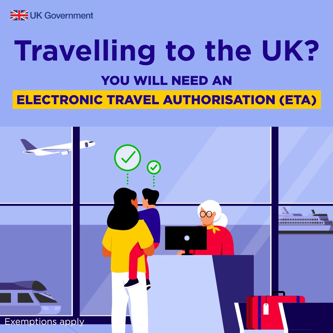 ✈️🇪🇺Are you an #EUcitizen planning a trip to the UK this summer?
 
EU visitors to the UK need an Electronic Travel Authorisation (#ETA)
 
Make sure you’ve applied &amp; received your ETA before you travel
 
👉 Unsure if you need an ETA? Check here: eucitizens.uk/eu-eea-citizen… #UKtravel