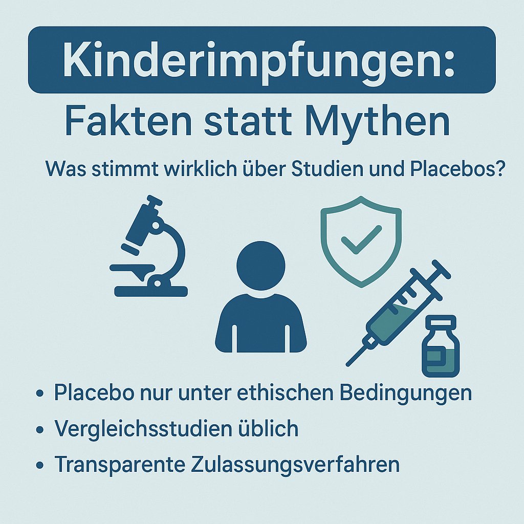Behauptung: „In Deutschland und den USA gibt es keine placebokontrollierten Studien bei Kinderimpfungen.“
Diese Aussage kursiert aktuell politisch.
Aber stimmt das wirklich?
Hier kommt der #Faktencheck. 🧵1/11
#Kinderimpfung
