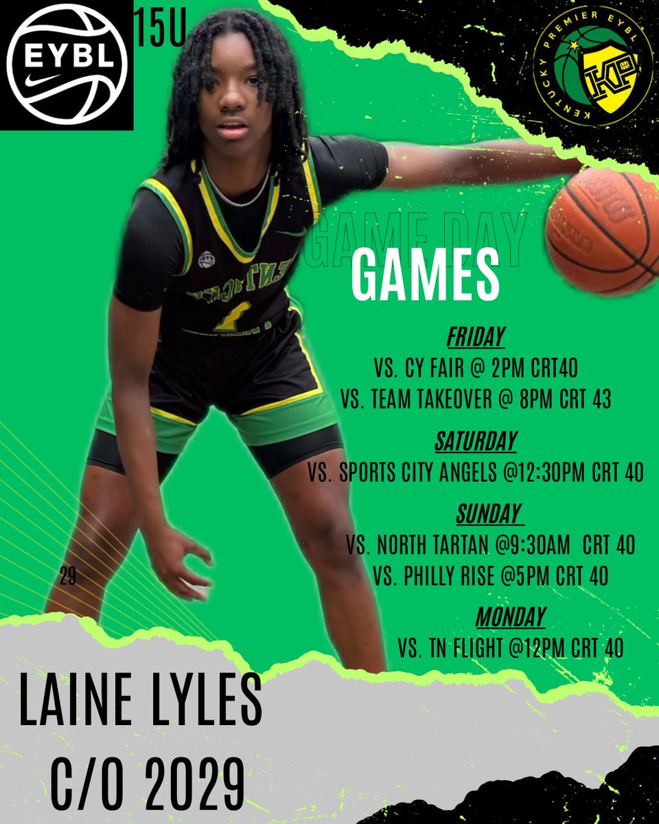 Upcoming <a href="/KYP15ueybl/">Kentucky Premier 15u EYBL</a> Games For July⛹🏾‍♀️. 
<a href="/KentuckyPremier/">Kentucky Premier EYBL</a>