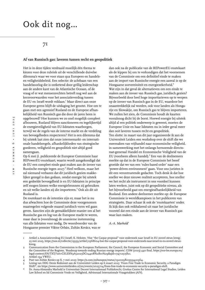 Dr_Marhold's tweet photo. Mijn nieuwe, korte opiniebijdrage "Af van #Russisch #gas: Laveren tussen #recht en #geopolitiek" is nu open access te lezen in het juninummer van het Tijdschrift voor #Europees en #economisch recht van Uitgeverij Paris: https://t.co/l2GAhnFGOg https://t.co/x9JtNjgfM1