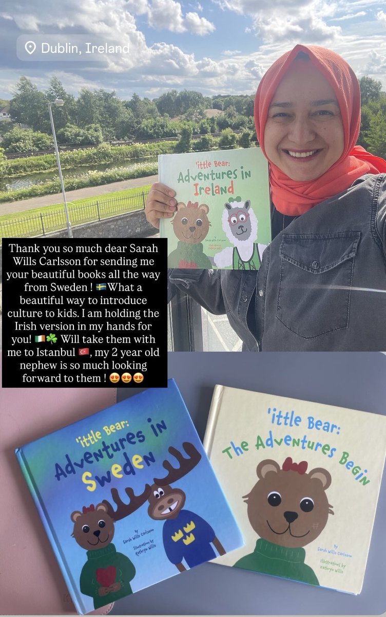 Thank you so much dear Sarah Wills Carlsson for sending me your beautiful books all the way from Sweden ! 🇸🇪What a beautiful way to introduce culture to kids. I am holding the Irish version in my hands for you! 🇮🇪☘️ Will take them with me to Istanbul 🇹🇷, to my 2 year old nephew !