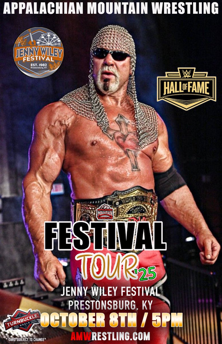 AMW WRESTLING (@amwprowrestling) on Twitter photo 🚨HOLLER IF YOU HEAR ME! 🚨
WWE Hall of Famer “Big Papa Pump” <a href="/ScottSteiner/">Big Poppa Pump Scott Steiner</a> is making his way to AMW for a very special appearance on October the 8th as part of our event at the Jenny Wiley Festival in Prestonsburg, KY.
We will have more info on this and our other events in 🚨HOLLER IF YOU HEAR ME! 🚨
WWE Hall of Famer “Big Papa Pump” <a href="/ScottSteiner/">Big Poppa Pump Scott Steiner</a> is making his way to AMW for a very special appearance on October the 8th as part of our event at the Jenny Wiley Festival in Prestonsburg, KY.
We will have more info on this and our other events in