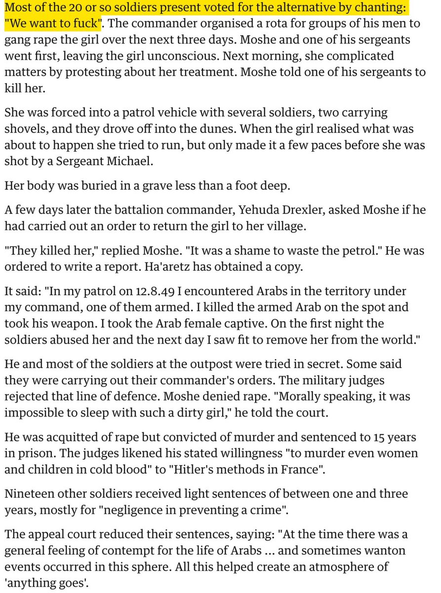 The founder of Israel really enjoyed raping and murdering girls. He openly bragged about it. Israelis are notorious cowards in war too. They shit their pants a lot. That’s why they always need Americans and deception. 
Men who rape and murder women have no inner strength when it