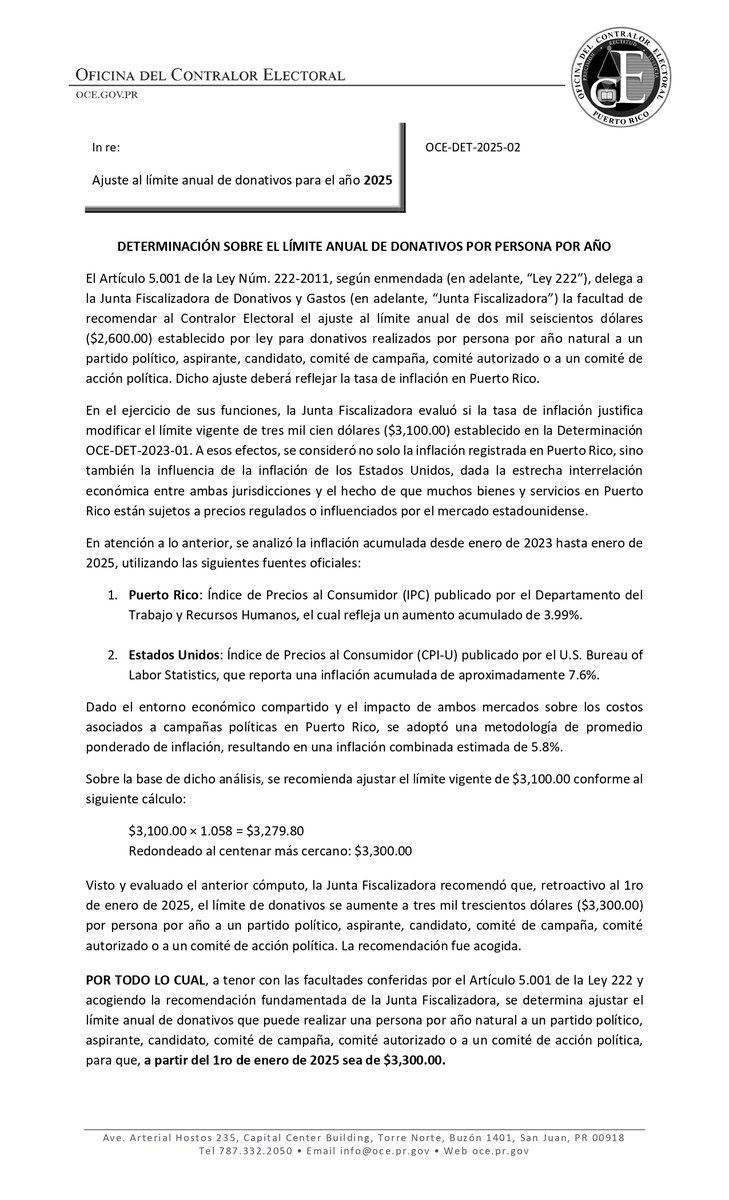 Oficina del Contralor Electoral tweet media