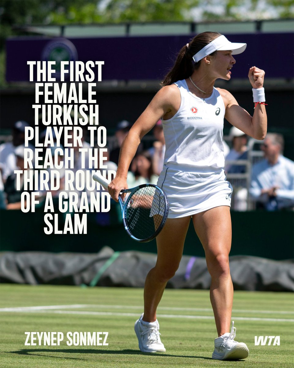 Writing history 🖊️

<a href="/ZeynepSonmez__/">Zeynep Sonmez</a> becomes the first female Turkish player to reach the third round of a Grand Slam!

#Wimbledon