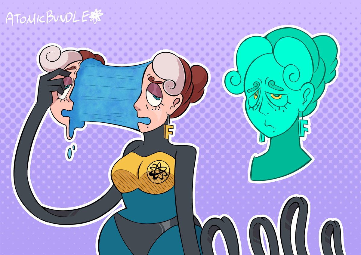 Silly blue woman is made out of blue goo
