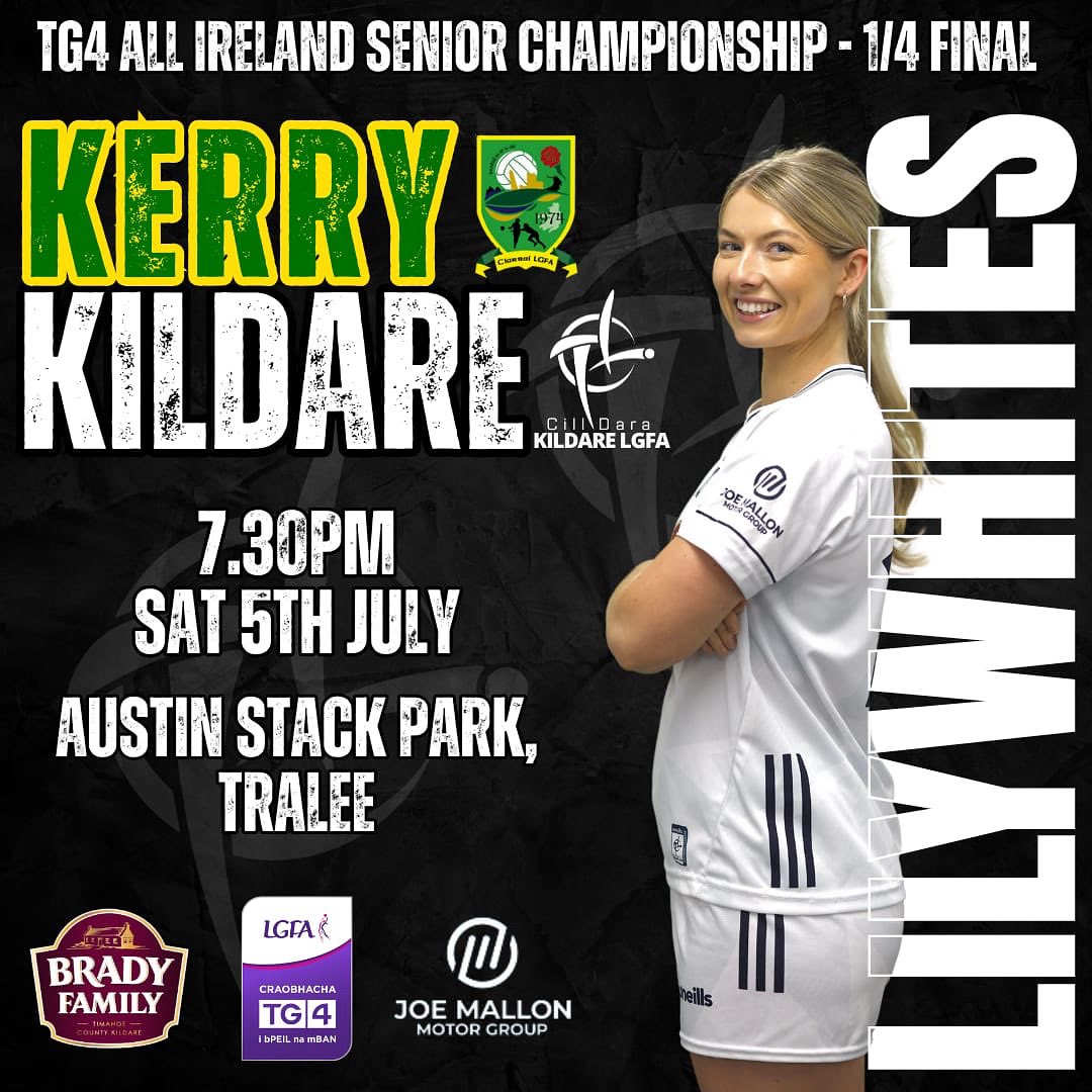 Our attention now turns to our huge fixture against <a href="/kerryladiesfoot/">KerryLGFA</a>.

📆Saturday 5th July
🏟 Austin Stack Park, Tralee
🕣 7:30pm (Live on TG4)

Tickets to be purchased at universe.com/events/tg4-all…

#ProperFan 

<a href="/bradyfamilyham/">Brady Family</a> <a href="/JoeMallonMotors/">Joe Mallon Motors</a> <a href="/LeinsterLGFA/">Leinster LGFA</a> <a href="/LadiesFootball/">Ladies Football</a>