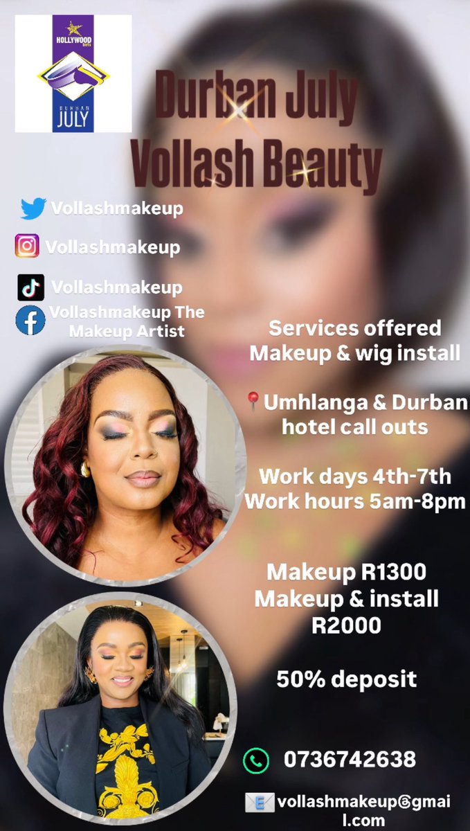 VollashA's tweet image. Durban July Full Glam Makeup &amp;amp; Wig Install📍Umhlanga &amp;amp; Durban hotel call outs📱0736742638 call/whatsapp #durbanjulymakeupartist #durbanjulyweekend #marvelsofmzansi #hollywoodbetsdurbanjuly #travelingmakeupartist #Durban #glammakeup #wiginstall #styling #fypviraltwitter #fypシ