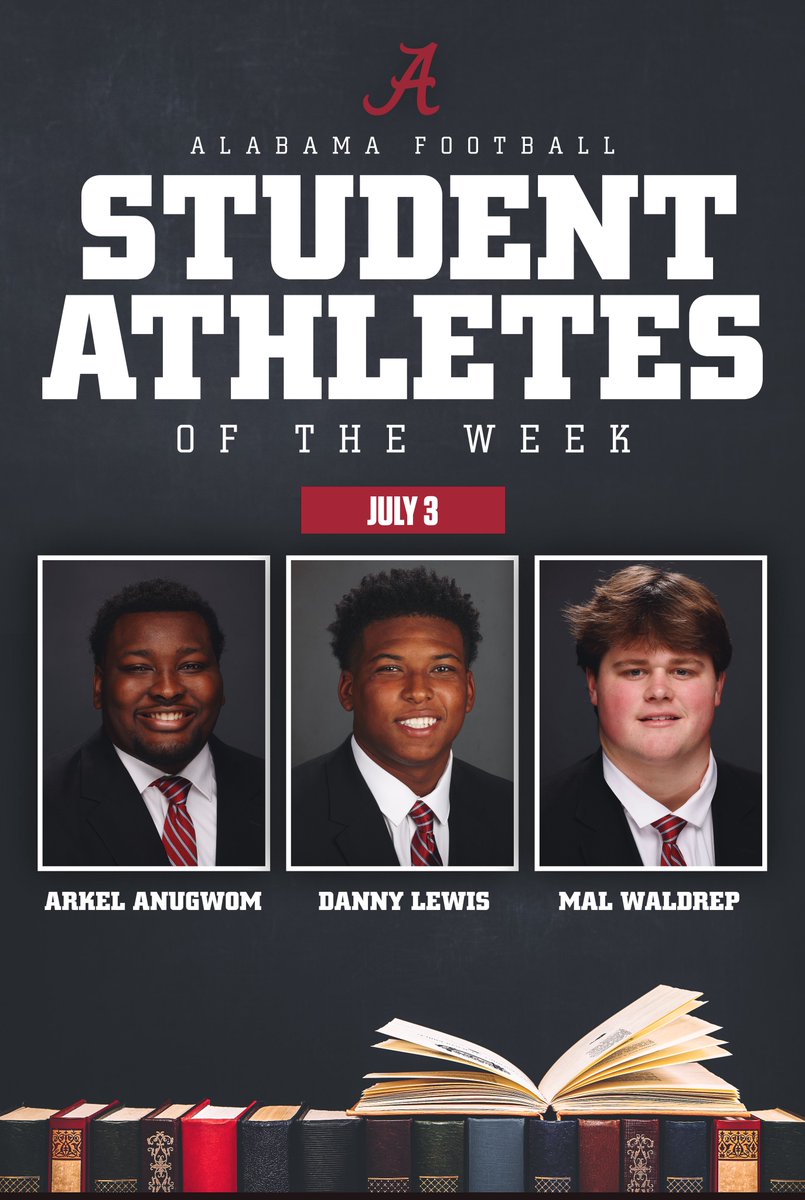 Student-Athletes of the Week! 📚🎓
 
Arkel Anugwom
<a href="/DannyLewis2022/">Danny Lewis Jr.</a> 
<a href="/WaldrepMal/">Mal Waldrep</a> 

#RollTide