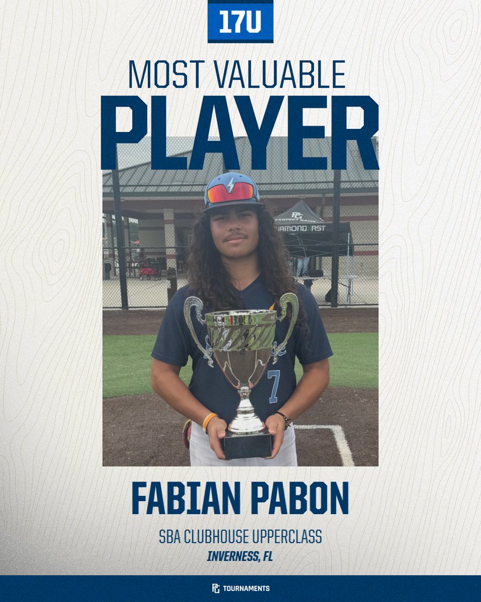 Florida_PG's tweet photo. 2025 17U PG WWBA Florida Championship 🏆

🥇 Champion: SBA Clubhouse
🥈 Finalist: Pro Youth Foundation Rays
🏅 MVP: Fabian Pabon
🏅 MVPitcher: Kaden Howell https://t.co/zCAiErsGAw