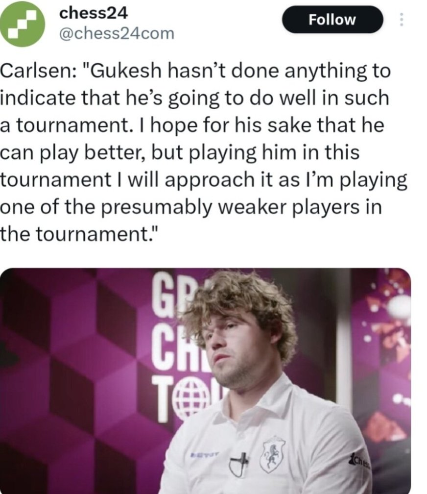 #BREAKING 🚨 Gukesh defeated Carlsen again😱😂

#gukesh #carlsen #Croatia #Chess #ChessChampion #Gukesh 

#INDvsENGTest