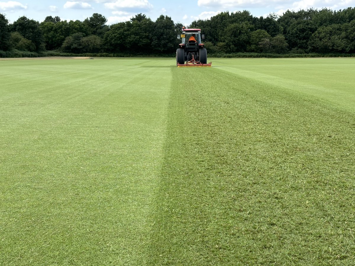 tillersturf's tweet photo. 🌱 Brushing for Better Turf!

We’re brushing the lateral growth on our greens turf to encourage upright growth, improve air circulation, and keep the plant healthy and strong. 

#TillersTurf #TurfCare #HealthyGrass #TurfProduction #SustainableTurf https://t.co/YB1dYWZCRP