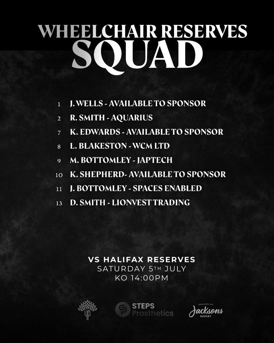 FCComFoundation's tweet image. 𝗪𝗛𝗘𝗘𝗟𝗖𝗛𝗔𝗜𝗥 𝗥𝗨𝗚𝗕𝗬 𝗟𝗘𝗔𝗚𝗨𝗘 🏉 

This weekend also sees our Wheelchair team back in action, as they head to Halifax for Round one of the Betfred Wheelchair Super League!

The reserves side are also in action, as part of a double header!

#InOurCommunity⚫️⚪️