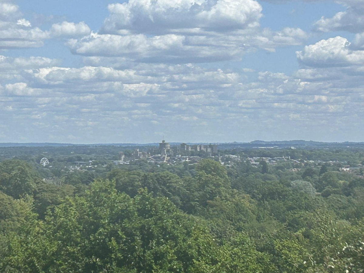 Windsor Castle in the distance from the highest point of Legoland.