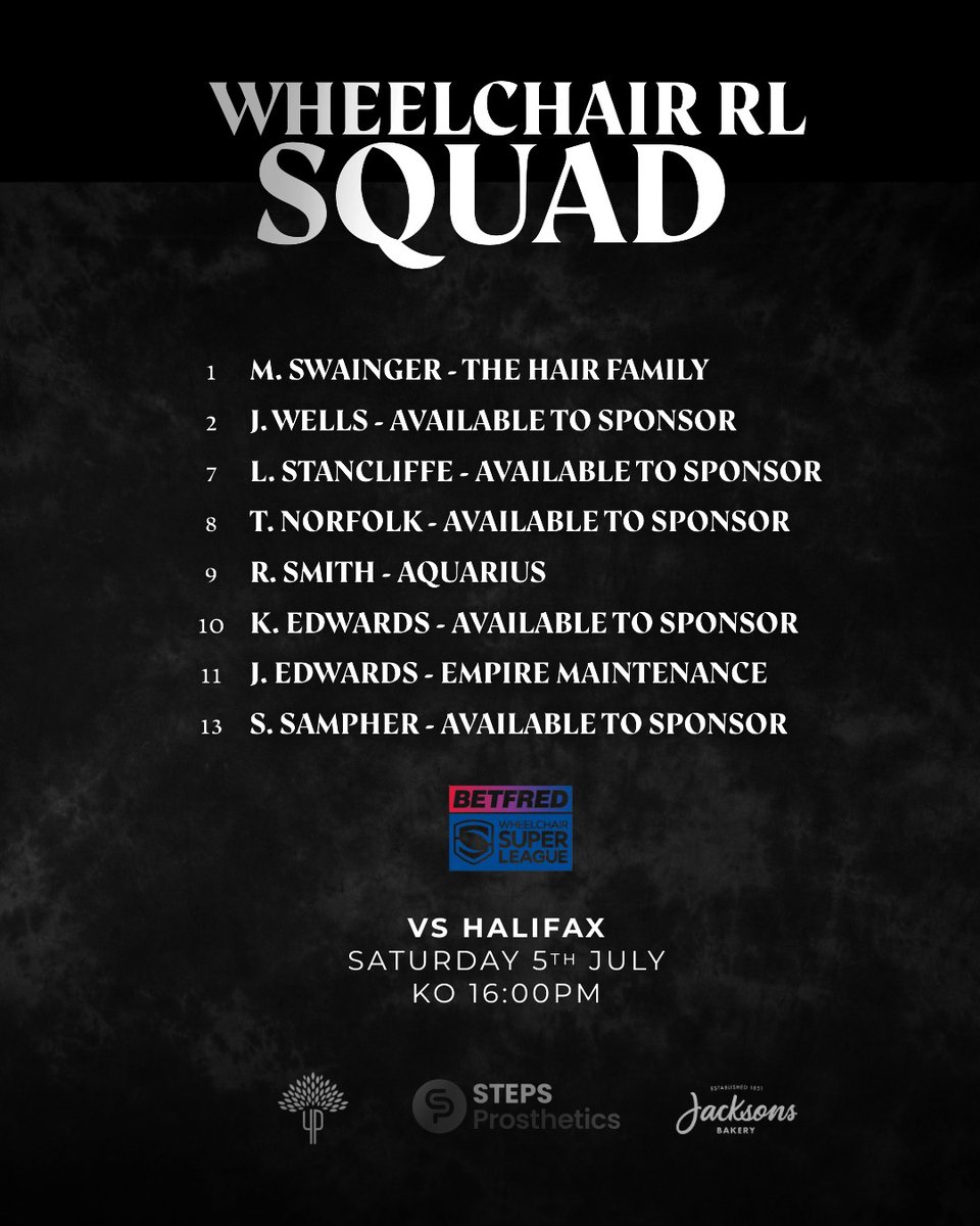 FCComFoundation's tweet image. 𝗪𝗛𝗘𝗘𝗟𝗖𝗛𝗔𝗜𝗥 𝗥𝗨𝗚𝗕𝗬 𝗟𝗘𝗔𝗚𝗨𝗘 🏉 

This weekend also sees our Wheelchair team back in action, as they head to Halifax for Round one of the Betfred Wheelchair Super League!

The reserves side are also in action, as part of a double header!

#InOurCommunity⚫️⚪️