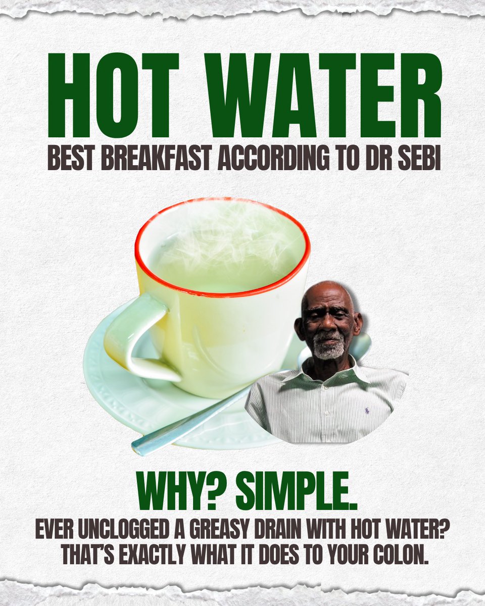 DrSebiSeaMoss's tweet image. You cleanse the outside with water. Why not the inside? Hot water first thing.