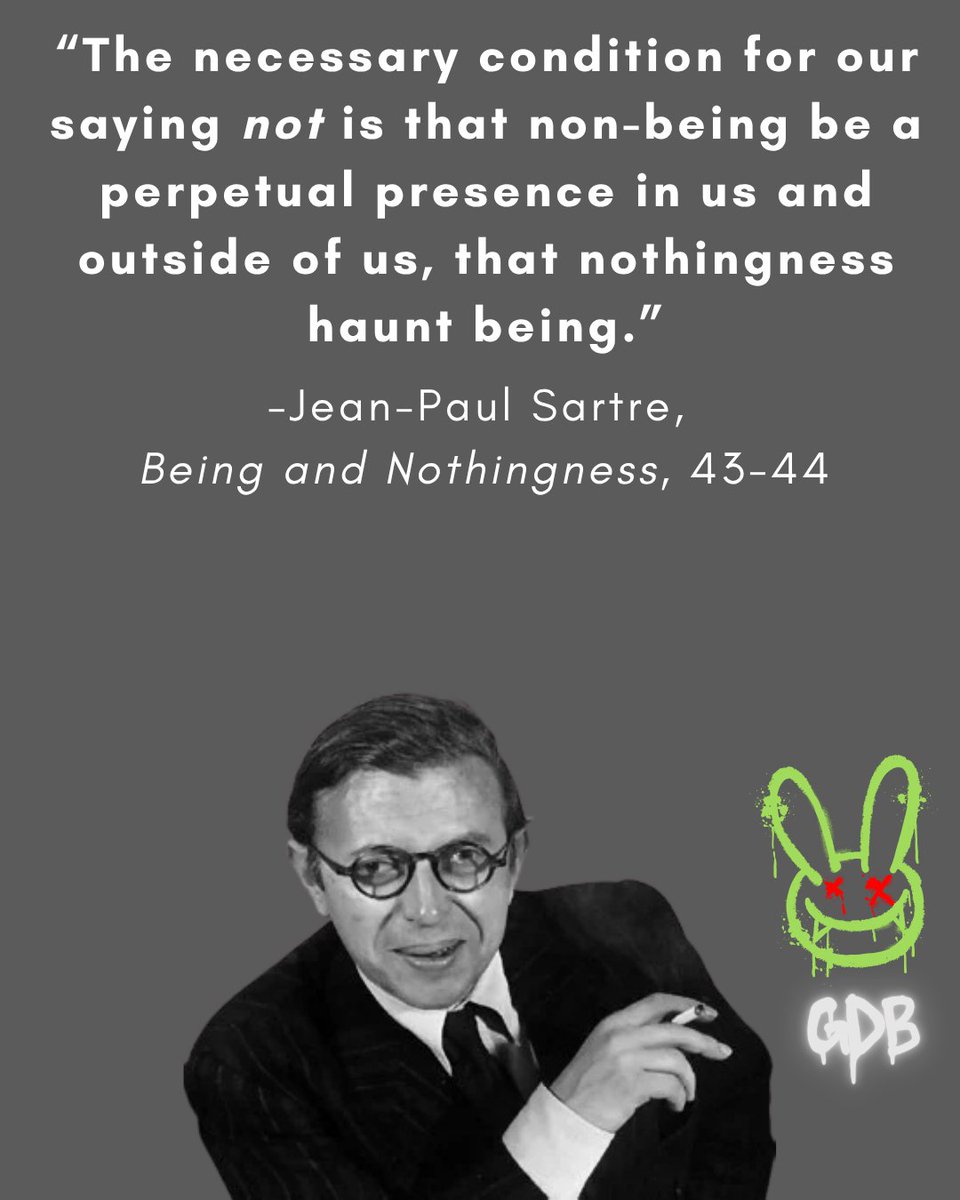 JaredZimmerer's tweet image. I'm pretty pumped about next week's Great Dangerous Books episode when @JDMadden3 and I discuss Sartre's ideas of nothingness and bad faith.
Coming to you on Monday!