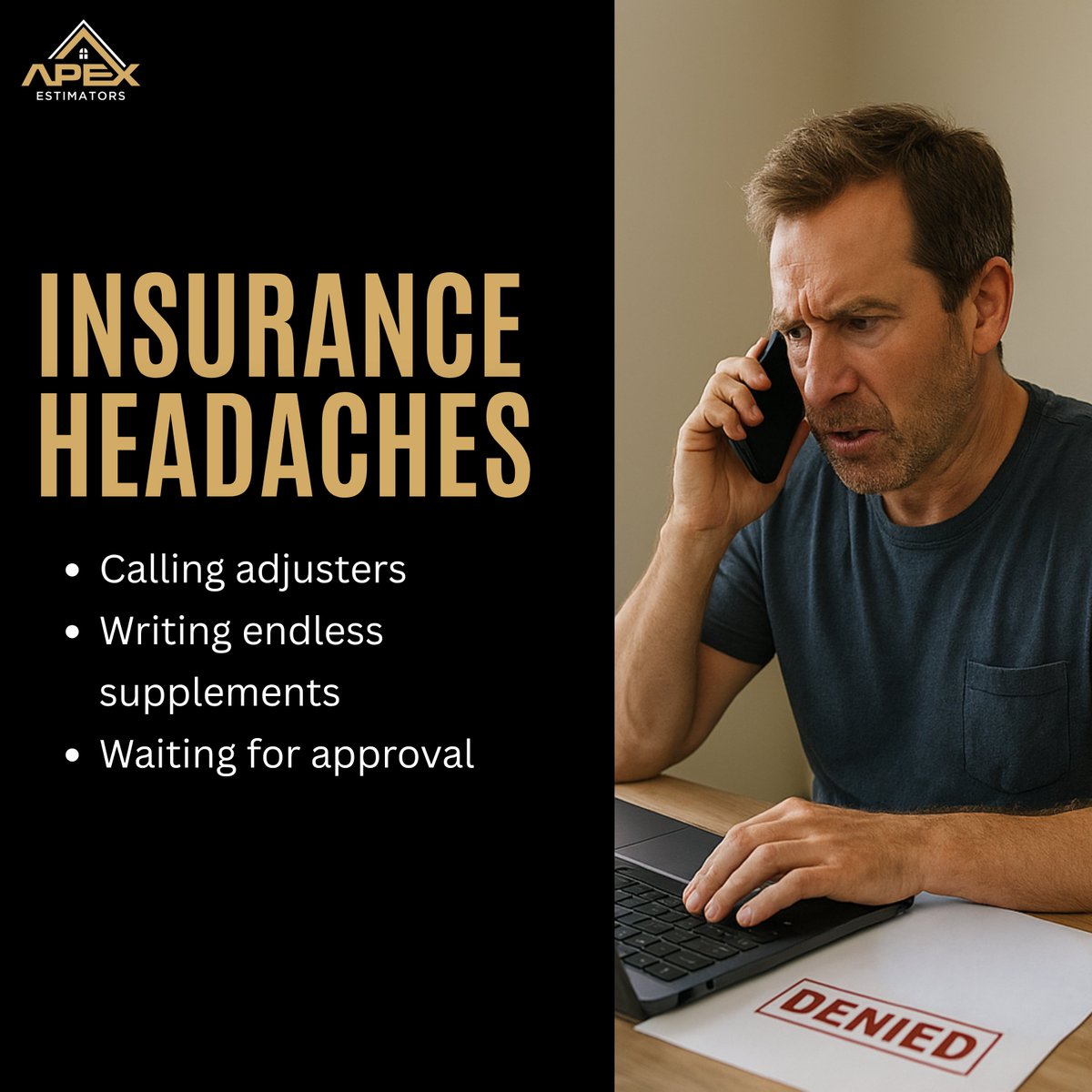 apexestimators's tweet image. Roofers: Stop wasting 10+ hours/week chasing adjusters.

Partner w/ Apex Estimators:
✔️ Higher estimates
✔️ Faster pay
✔️ You focus on growth

DM “SUPPLEMENT” — we’ll review your next job.

#ApexEstimators #RoofingLife #SupplementSuccess