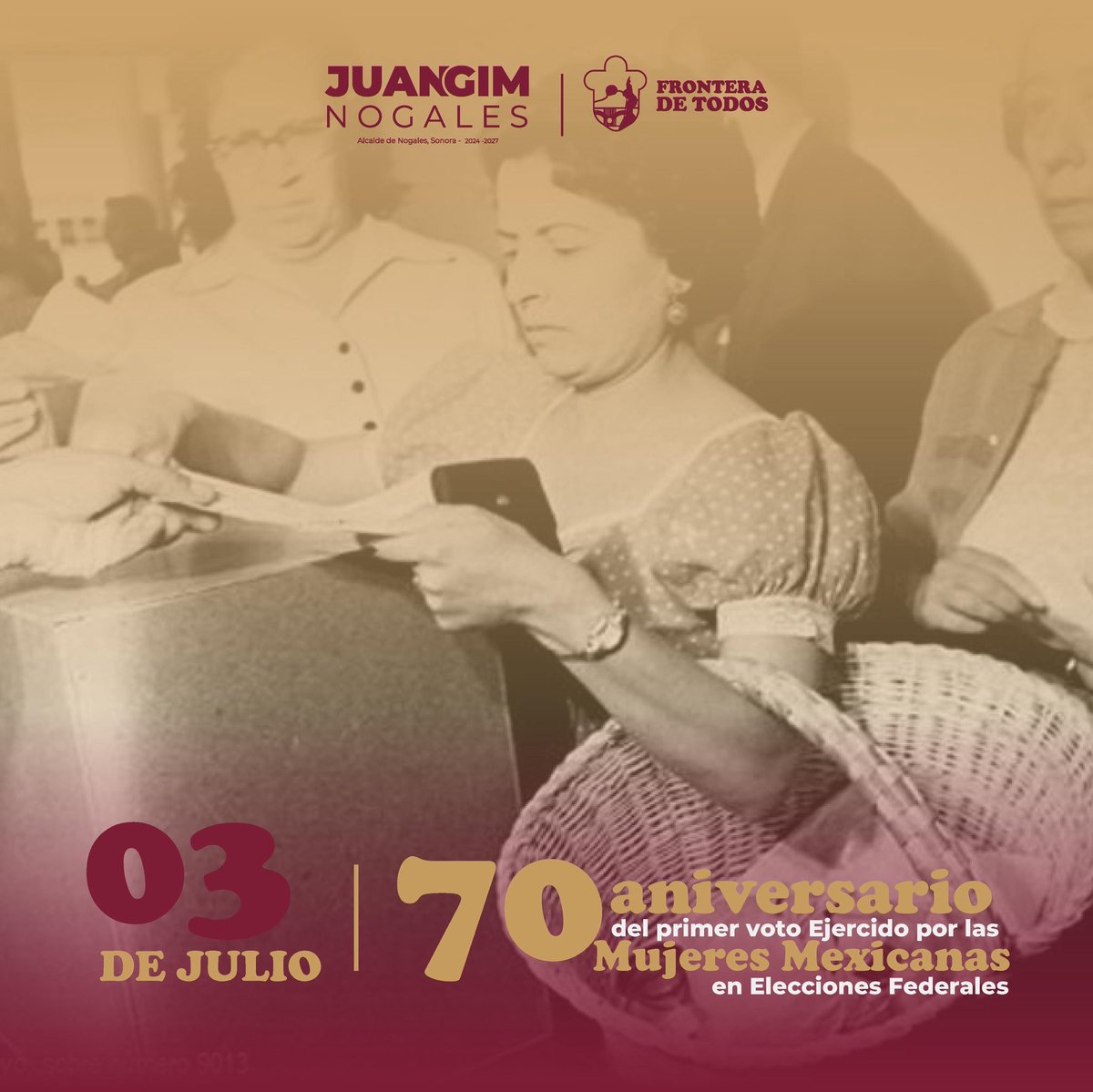 ¡Mi reconocimiento a todas las mujeres que, con su participación, siguen fortaleciendo nuestra democracia! Conmemoramos el hecho histórico y trascendental en la vida democrática de nuestro país al ser permitido que las mujeres mexicanas votaron por primera vez en una…(1/3)