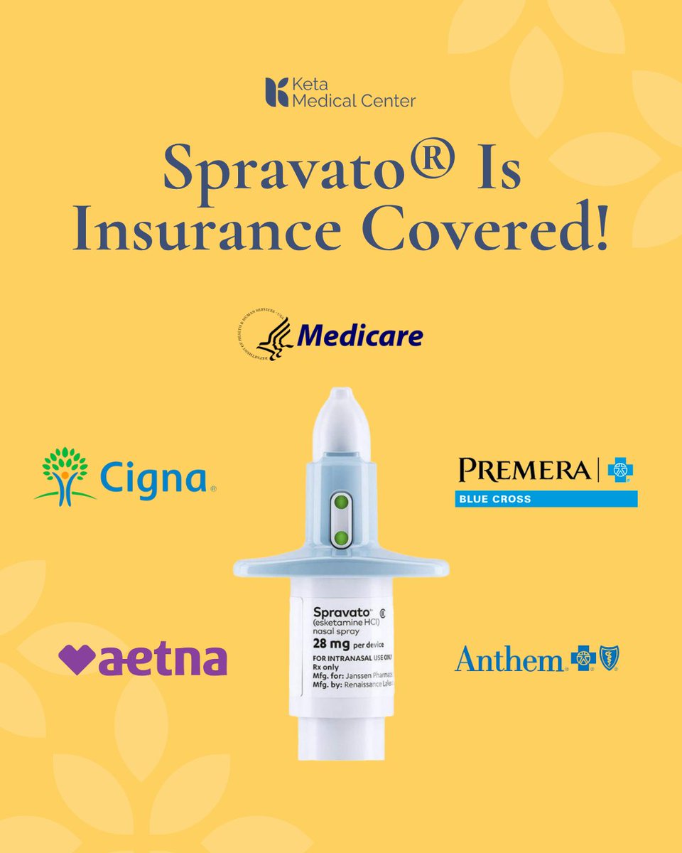Ketamedical's tweet image. Spravato is now FDA-approved as a standalone treatment—no daily antidepressants needed! Insurance may cover it. Explore your options: ketamc.com/insurance-cove…

#ketaminetherapy #spravato #insurance #mentalhealth #selfcare