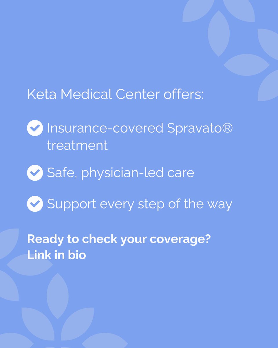 Ketamedical's tweet image. Spravato is now FDA-approved as a standalone treatment—no daily antidepressants needed! Insurance may cover it. Explore your options: ketamc.com/insurance-cove…

#ketaminetherapy #spravato #insurance #mentalhealth #selfcare