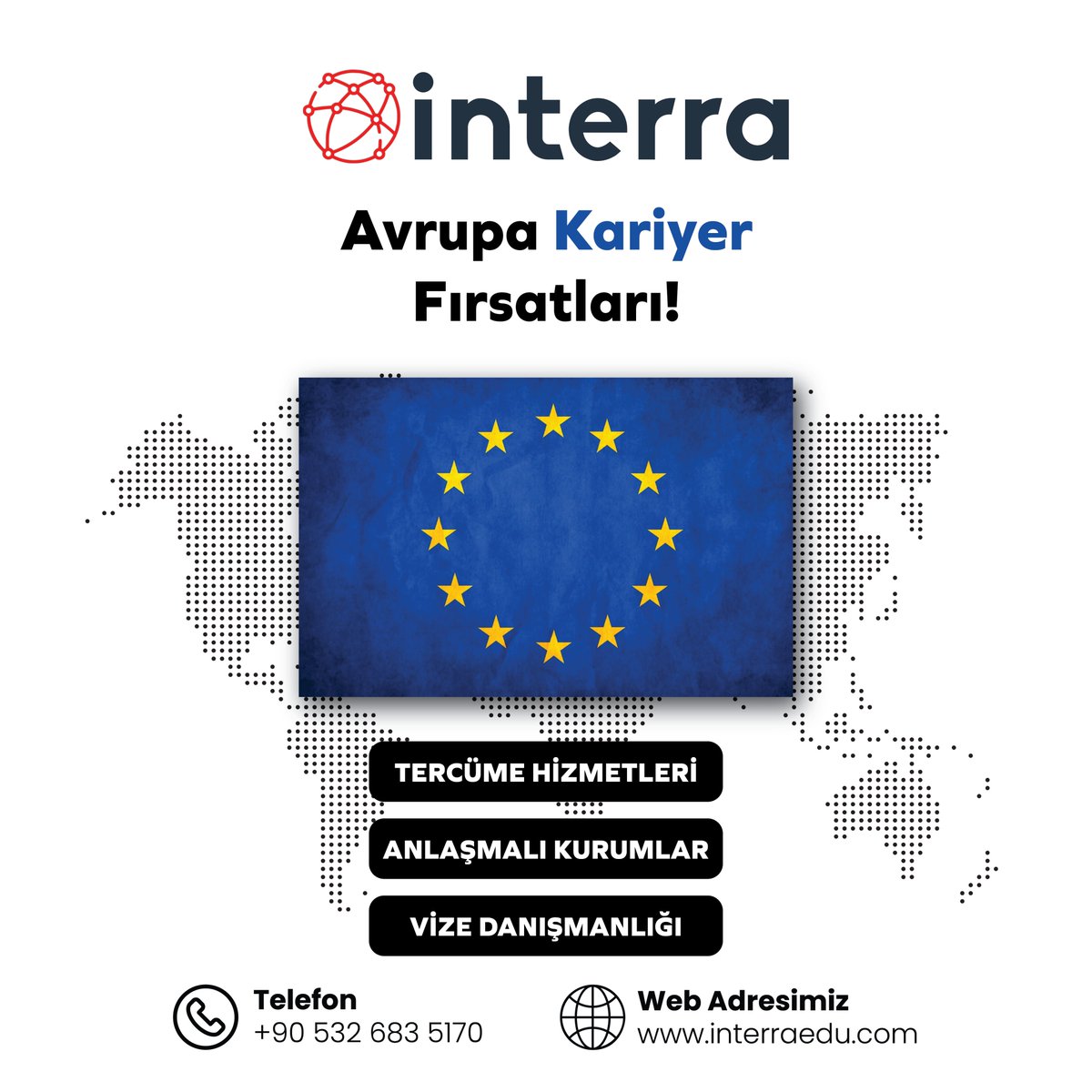 interraedu's tweet photo. 🌍 Avrupa’da kariyerine yön ver! 💼✨
Vize, tercüme ve başvuru süreçlerinde yanındayız.
Anlaşmalı kurumlarımız ve uzman danışmanlarımızla Avrupa’da güçlü bir başlangıç seni bekliyor!

#YurtdışıEğitim #AvrupaKariyer #VizeDanışmanlığı https://t.co/tCXwBsyWtC